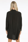 Black Golden Buttons Shirt Dress