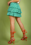 Polka Dot Chiffon Frill Hem Mini Skirt