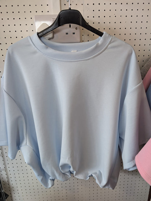 Bubble Hem Cropped Scuba Top