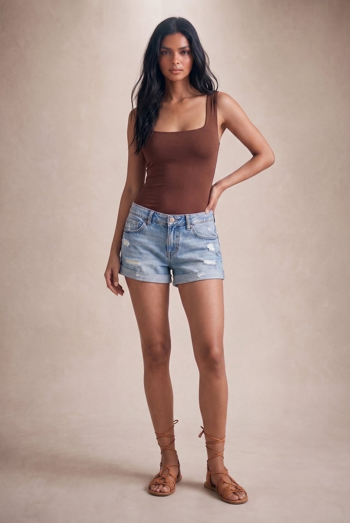 Scuba Style Double Layered Vest Top