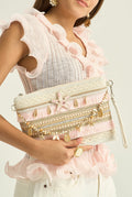 Baby Pink Starfish Beaded Clutch Bag