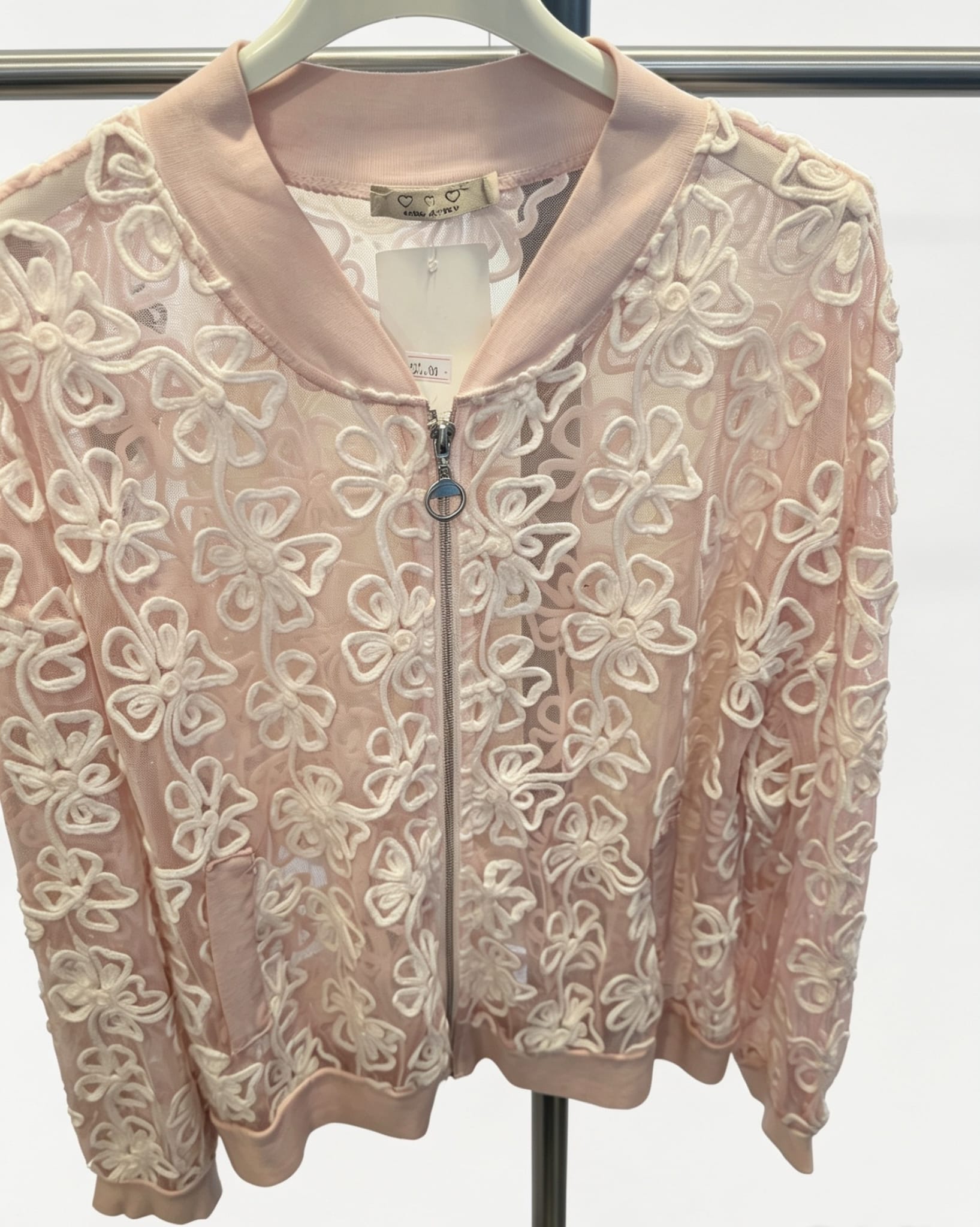 Natural Luxe Lace Bomber Jacket