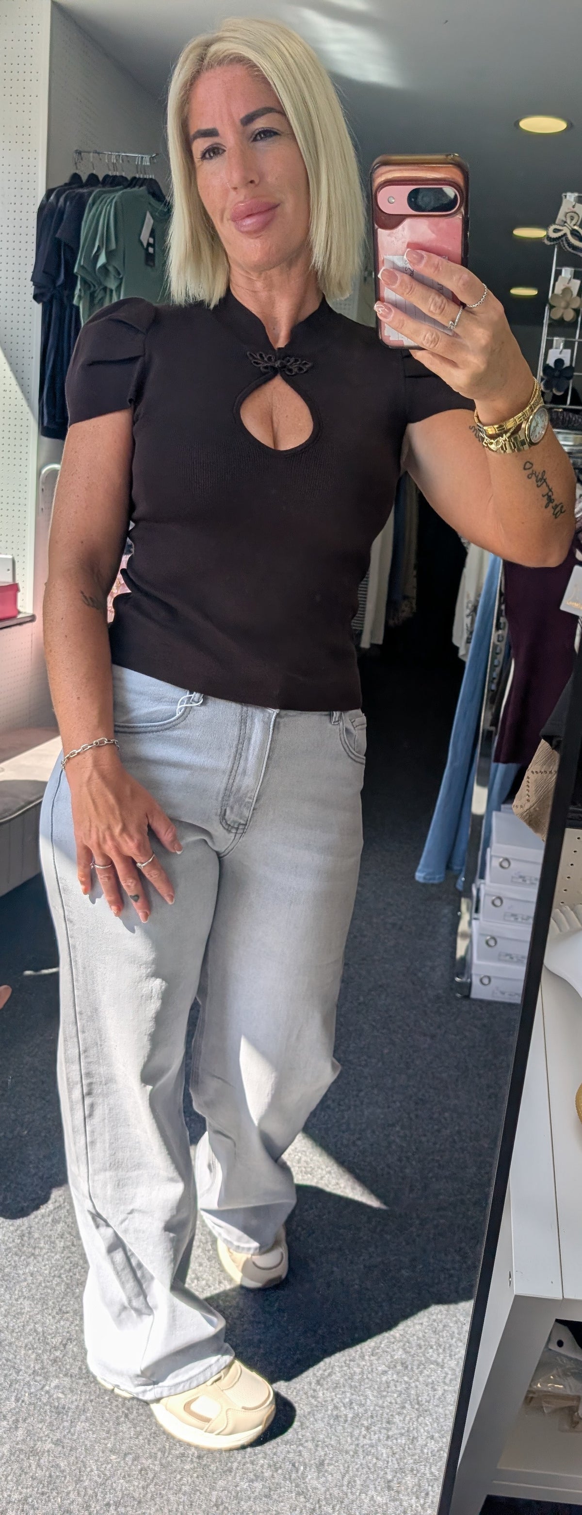 Grey Wash Dad Fit Jeans
