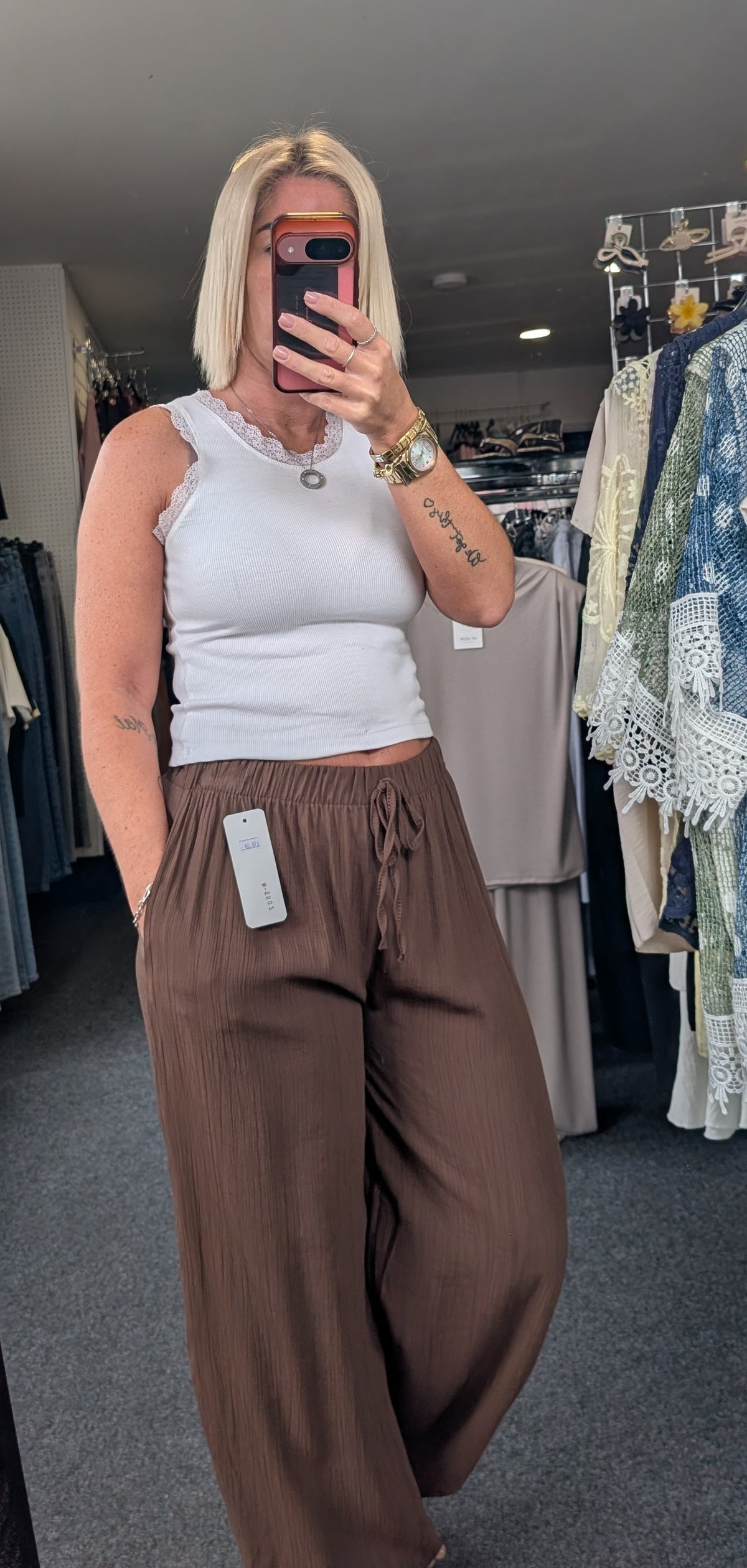 Balloon Trousers With Texture and Elasticated Waist & Cuffs
