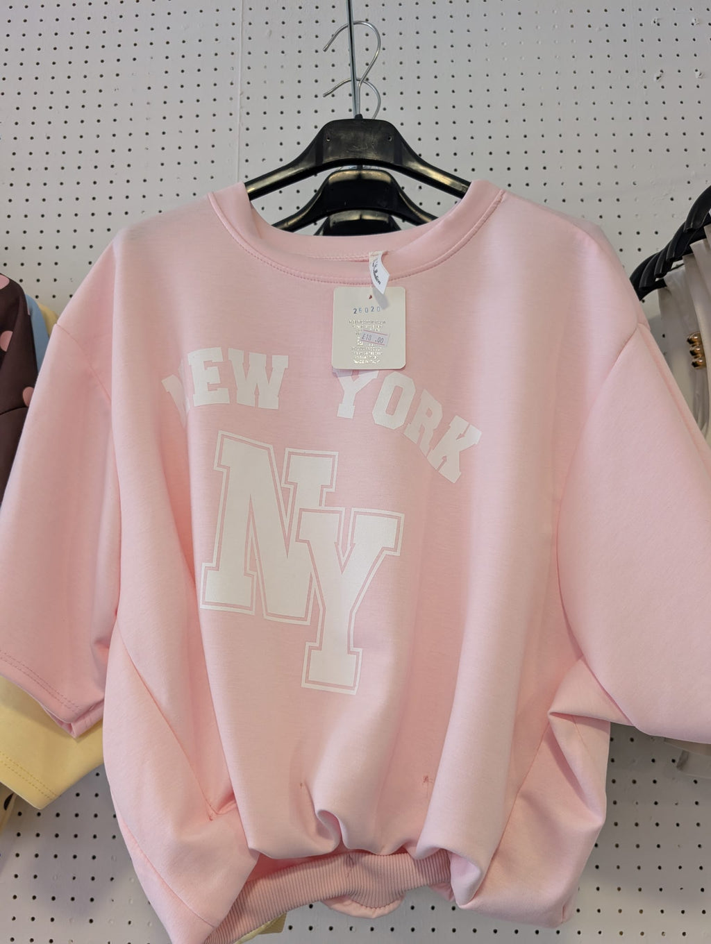 New York Bubble Hem Cropped Scuba Top