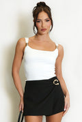 Gold Detail Square Neck Top