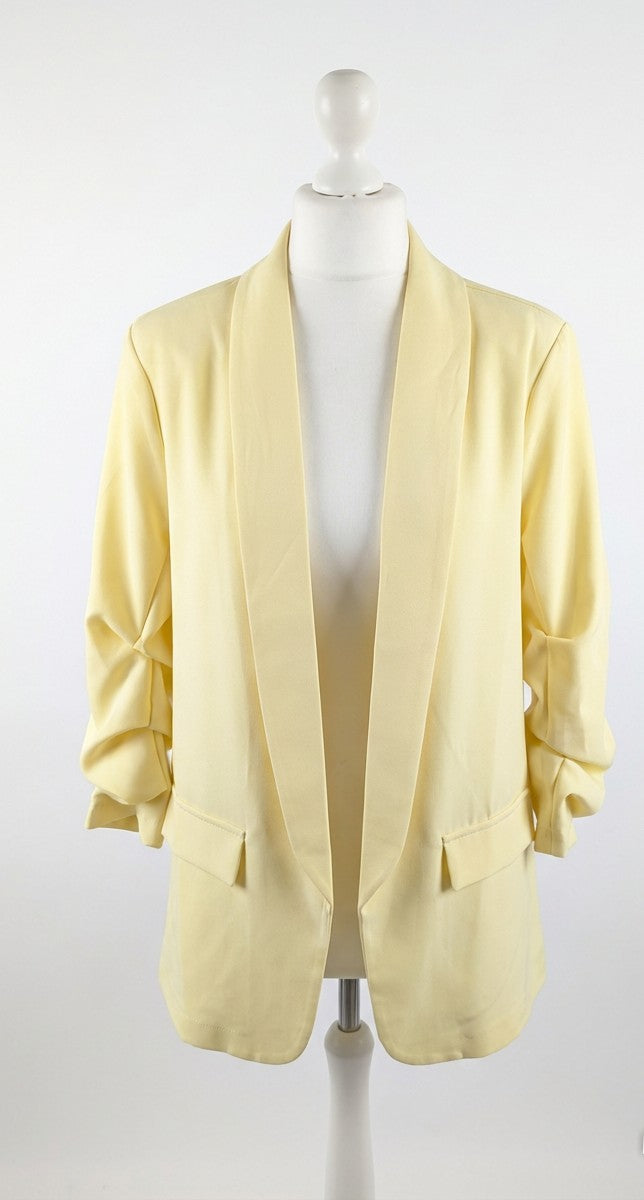 Ruched Sleeve Blazer