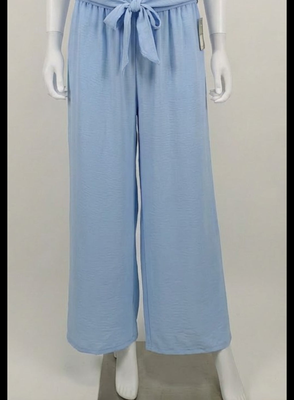 Tie Waist Wide Leg Trousers