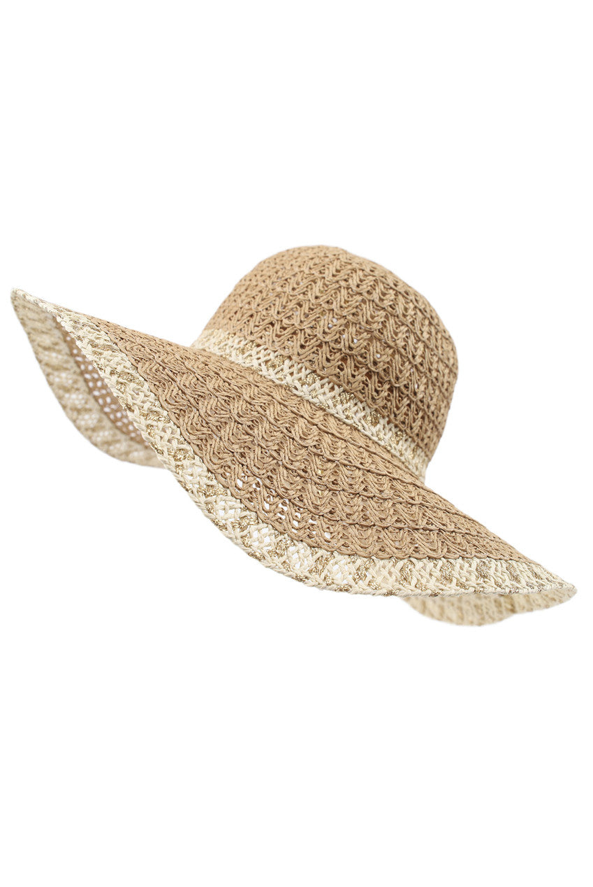 Contrast Natural Woven Sun Hat