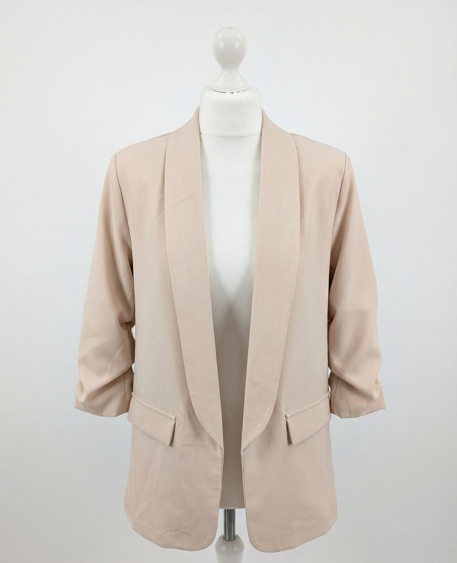 Ruched Sleeve Blazer