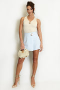 Wrap Skort With Embossed Buckle