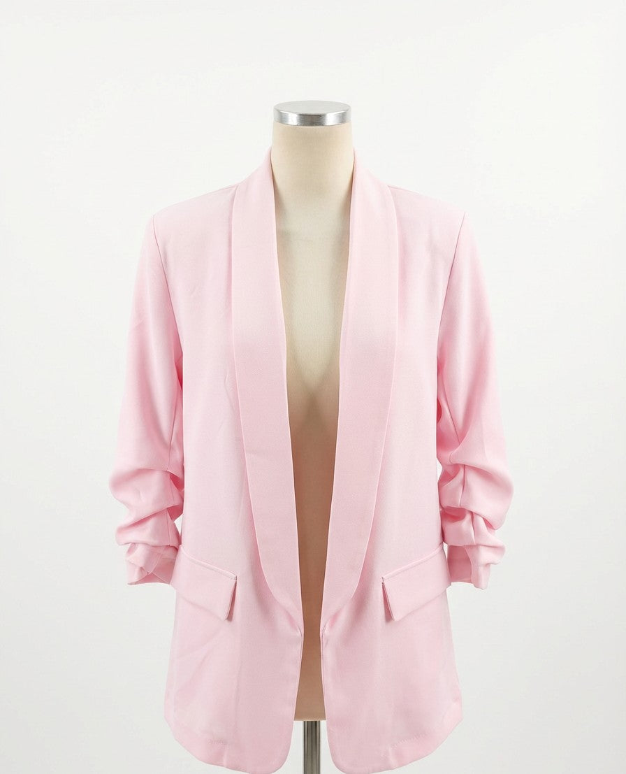 Ruched Sleeve Blazer