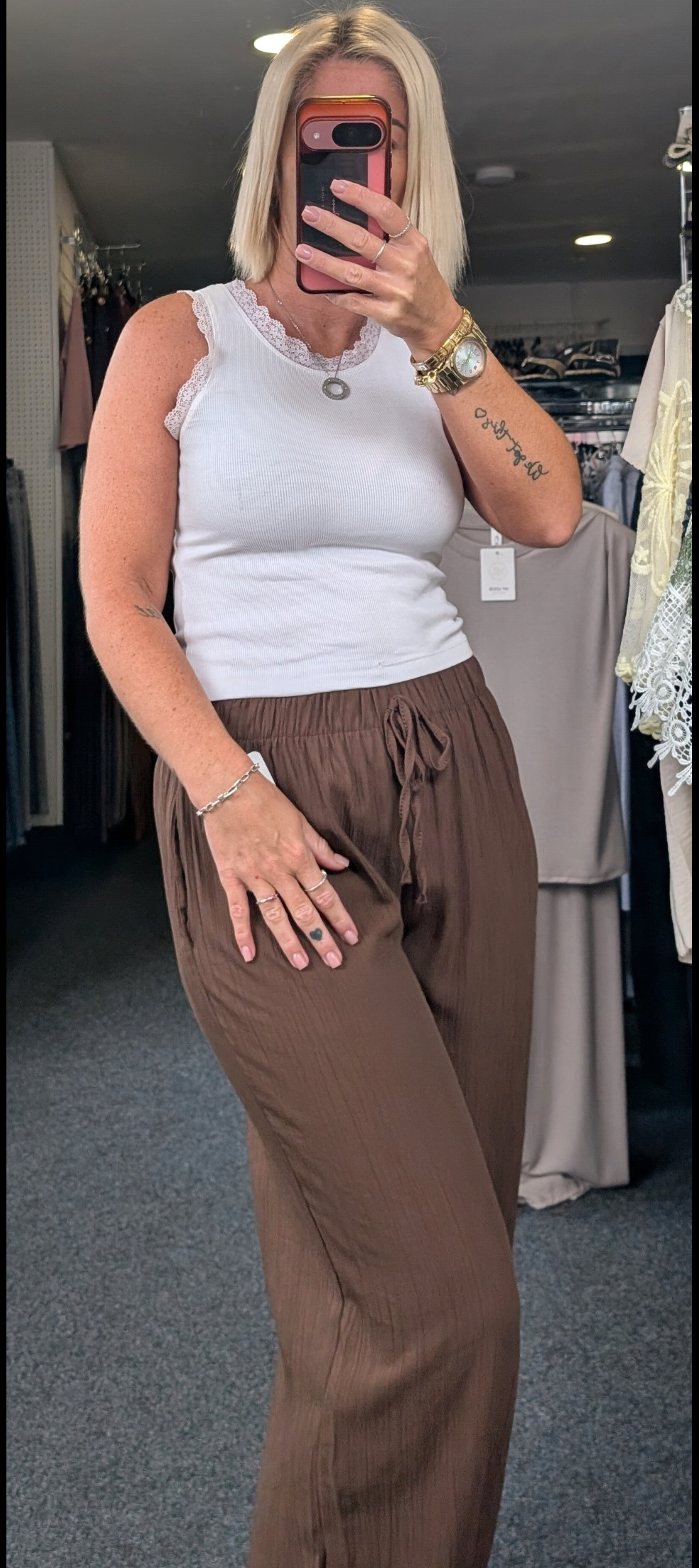 Balloon Trousers With Texture and Elasticated Waist & Cuffs