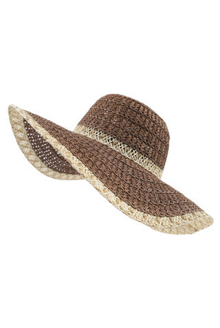 Contrast Natural Woven Sun Hat