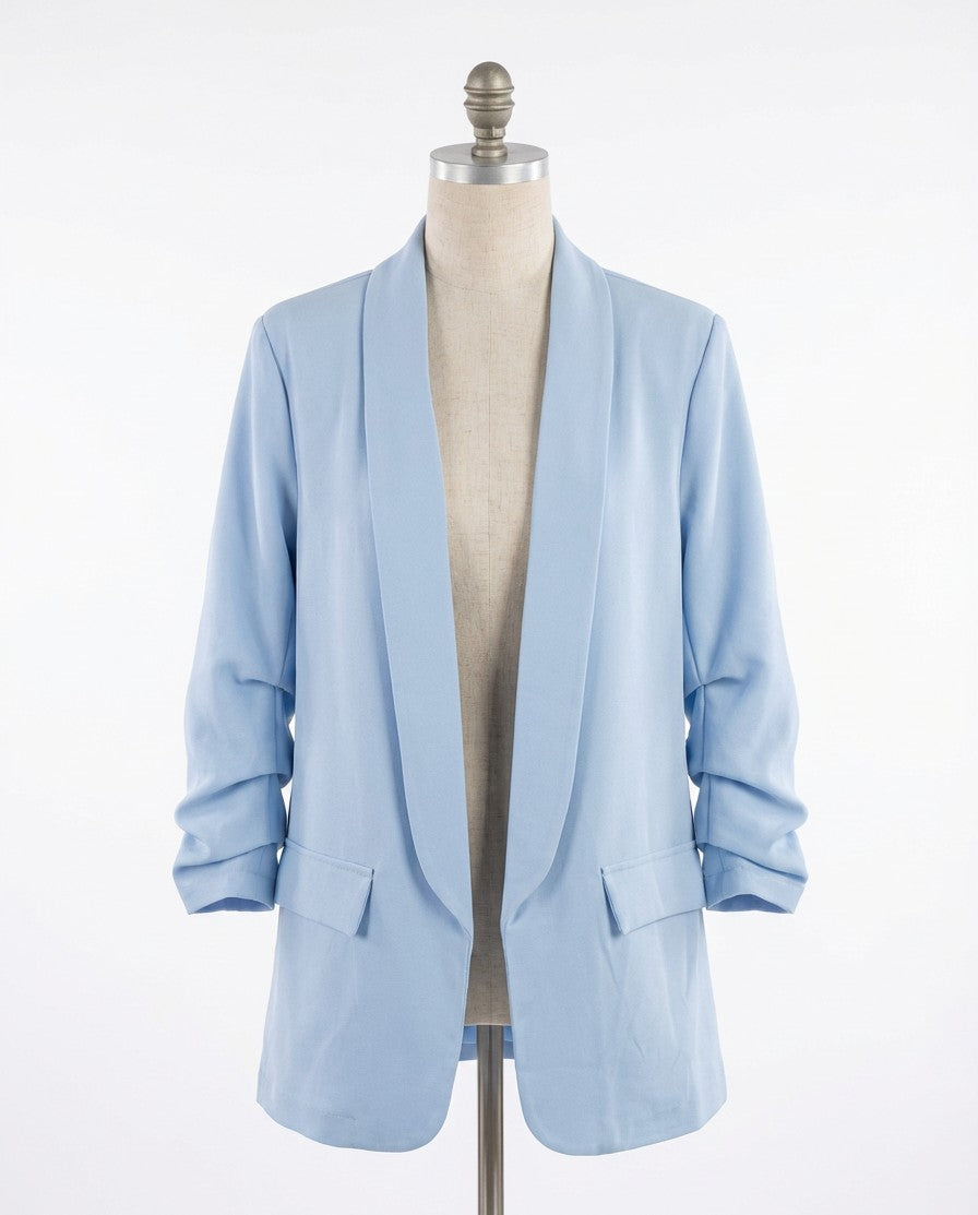 Ruched Sleeve Blazer