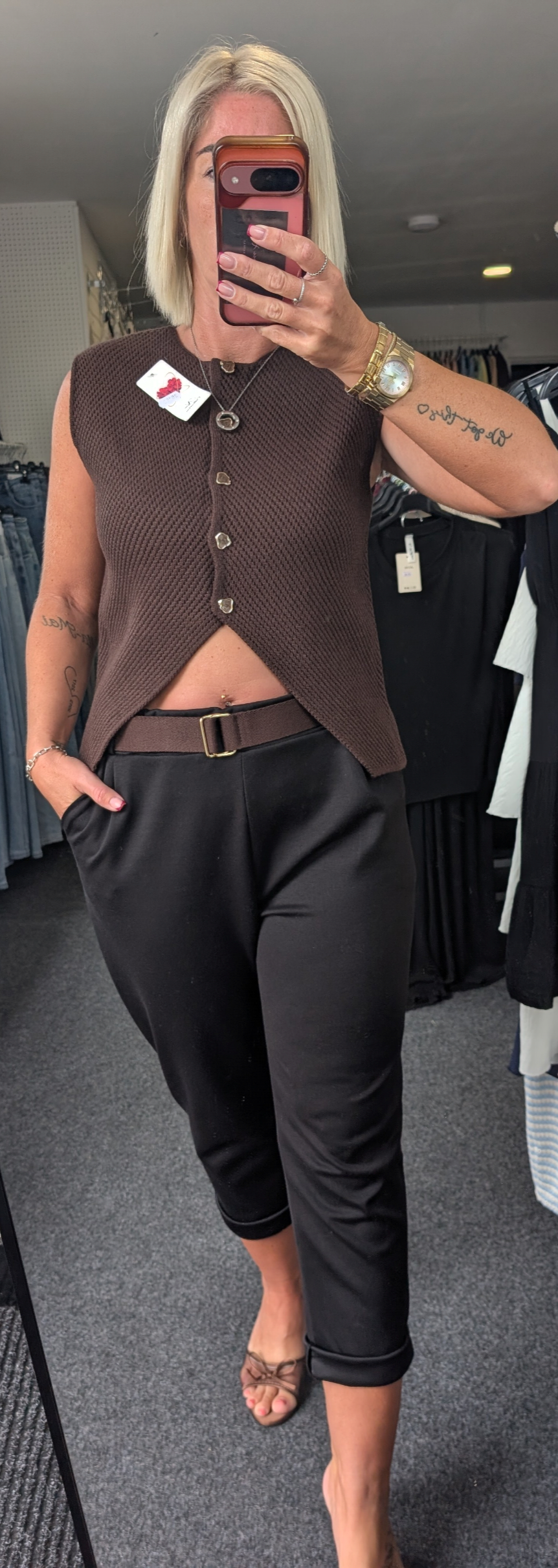 Button Up Knitted Waistcoat
