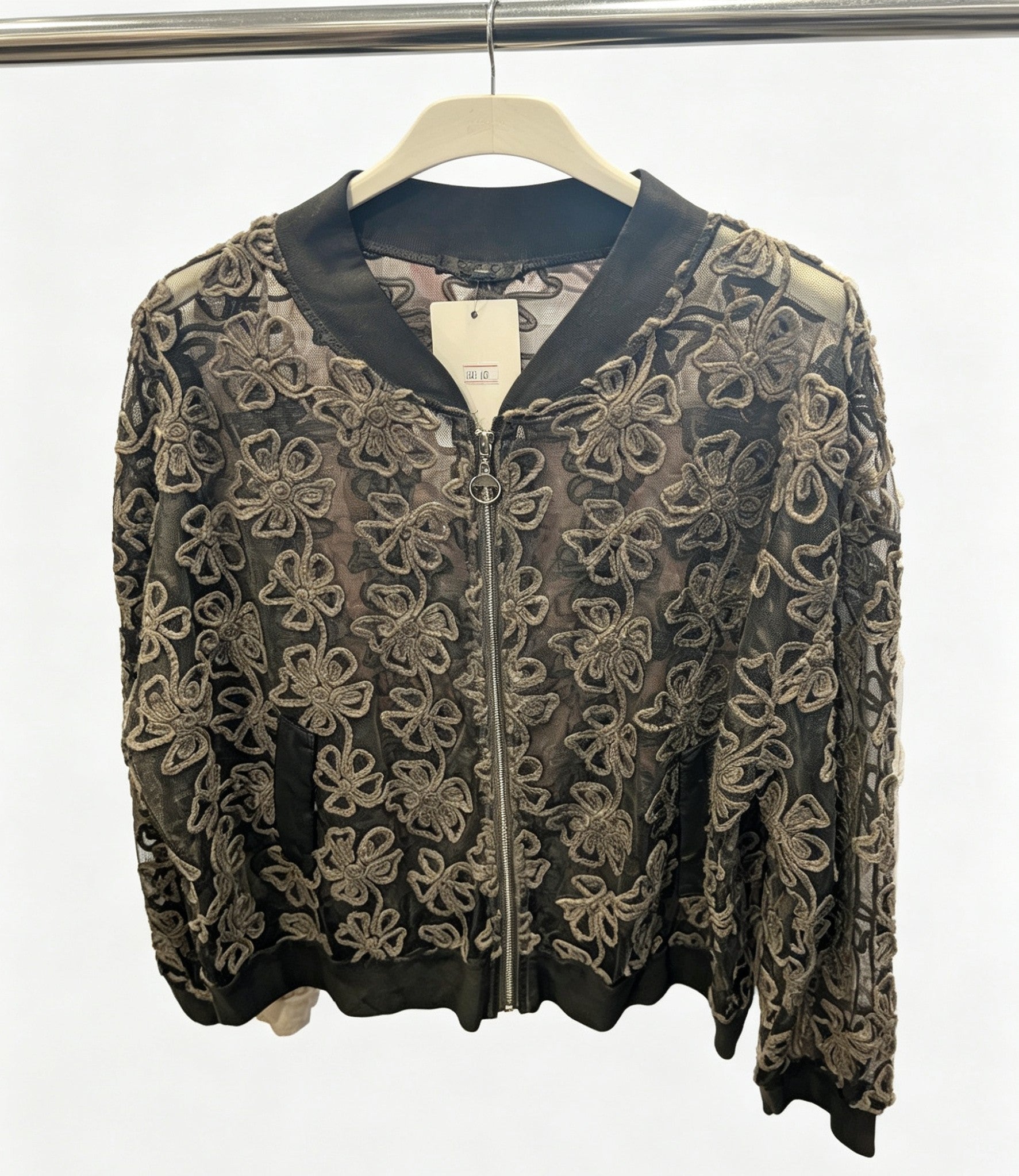 Natural Luxe Lace Bomber Jacket