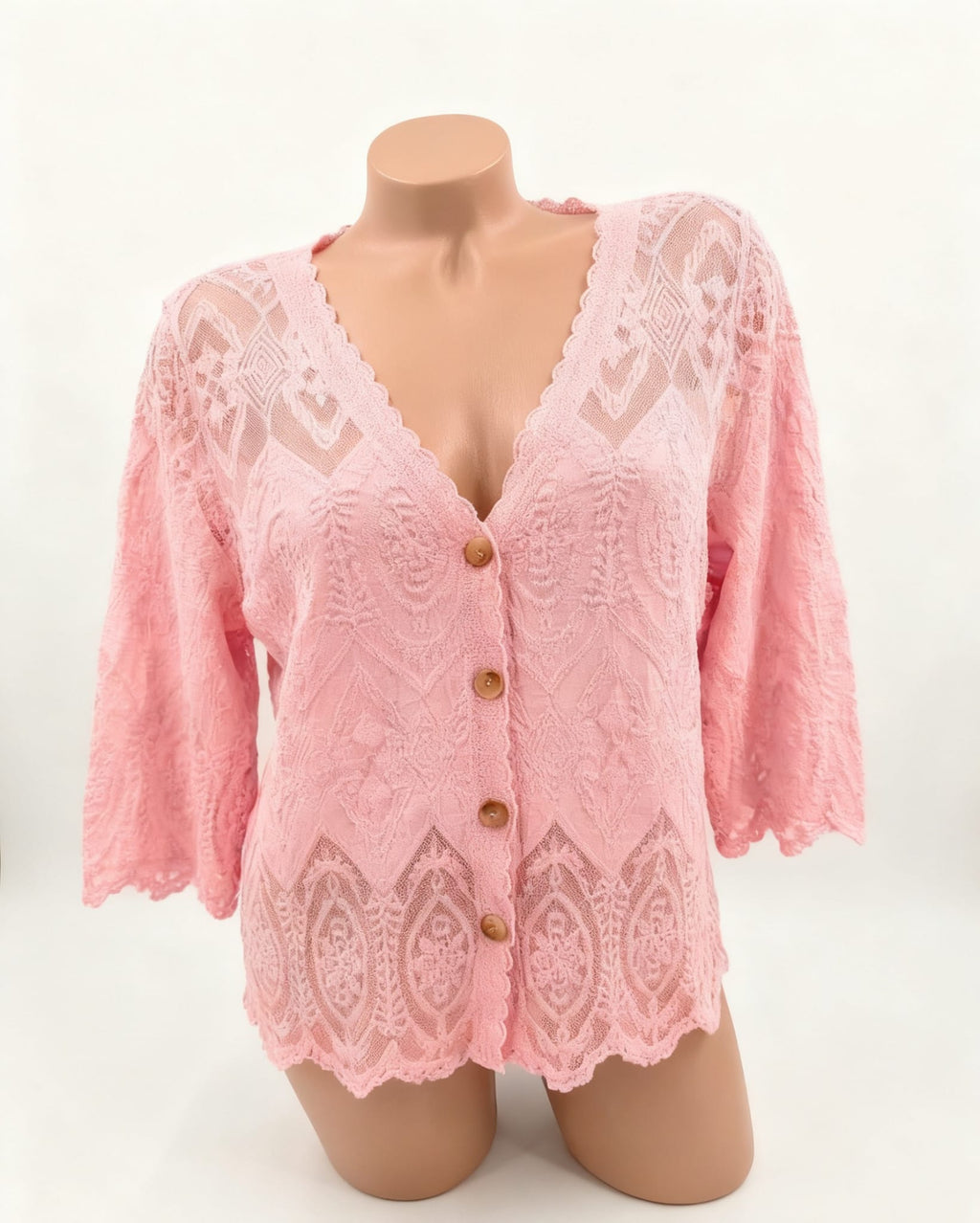 Floral Lace Button Down Blouse