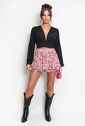 Plunged Tie Up Blouse
