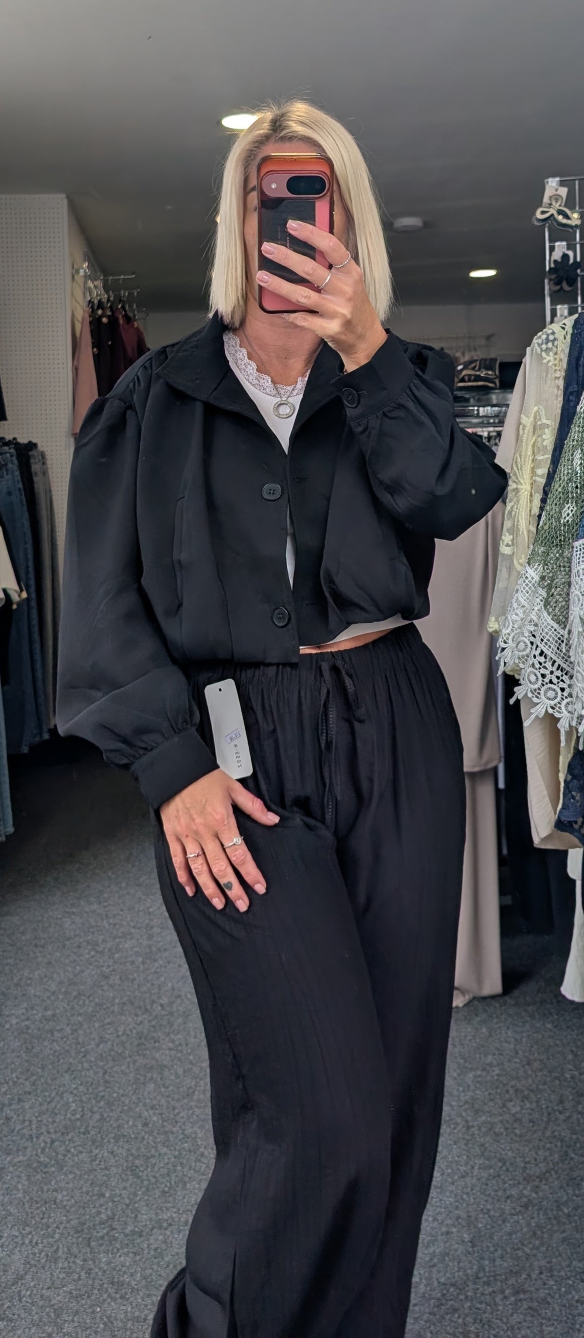 Balloon Trousers With Texture and Elasticated Waist & Cuffs