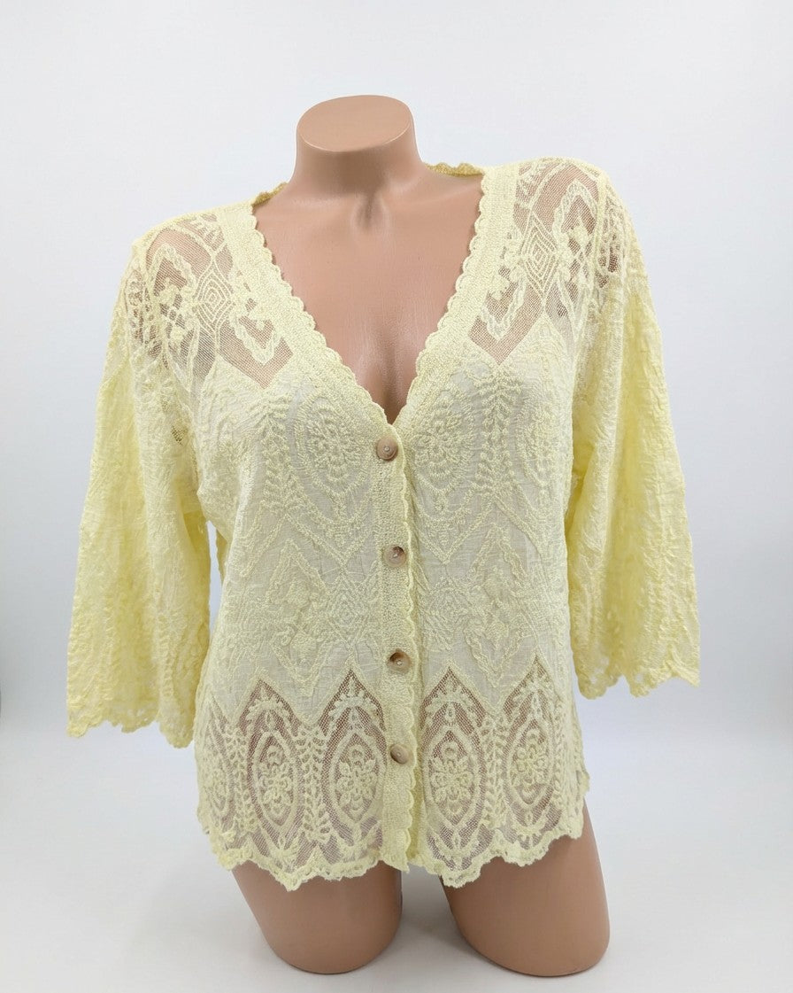 Floral Lace Button Down Blouse
