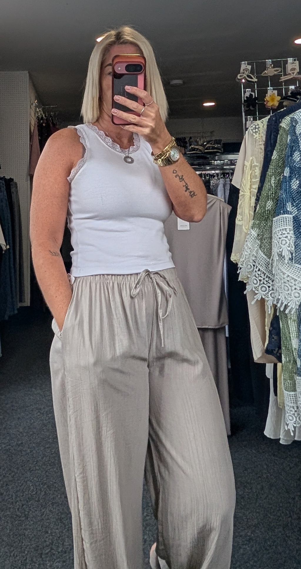 Balloon Trousers With Texture and Elasticated Waist & Cuffs