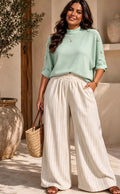 Short Sleeve High Neck Button Detail Jumper