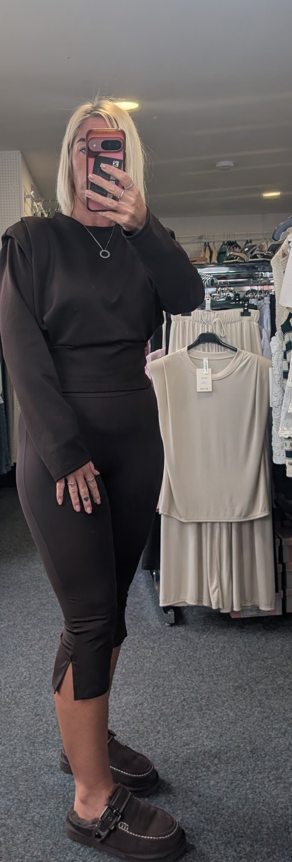 Shoulder Pad Detailed Cinched-Waist Top