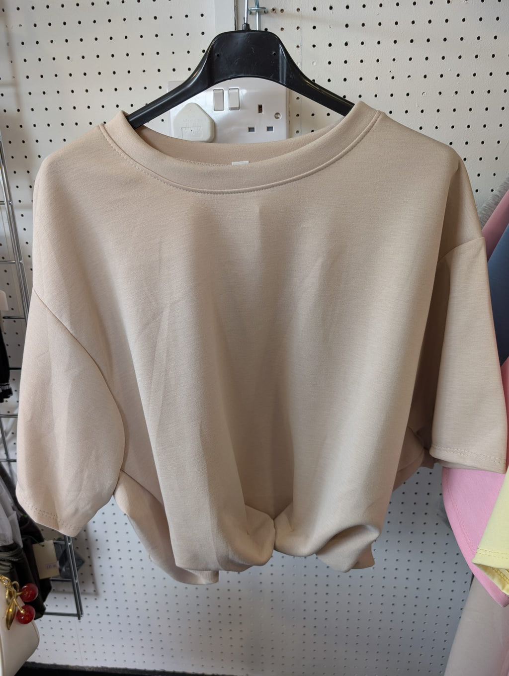 Bubble Hem Cropped Scuba Top