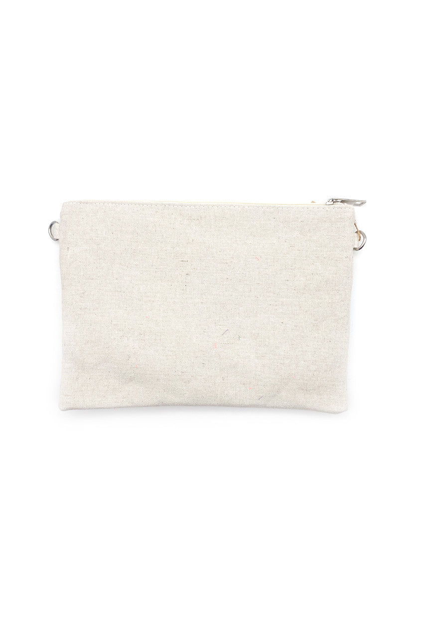 Aqua Shell Crochet Woven Clutch