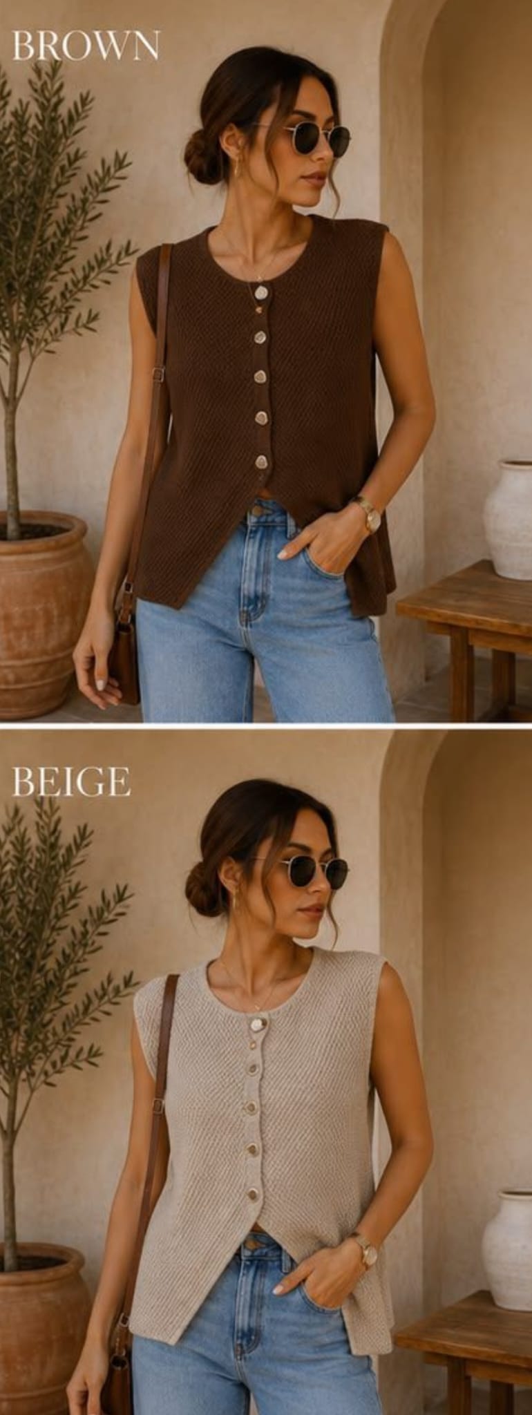 Button Up Knitted Waistcoat