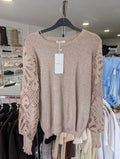 Crochet Long Sleeve Round Neck Jumper