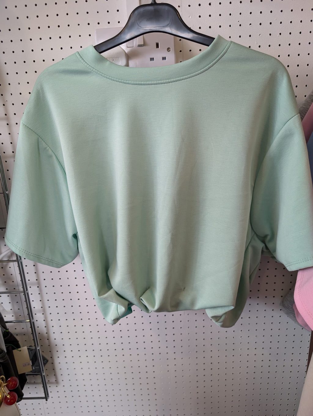 Bubble Hem Cropped Scuba Top