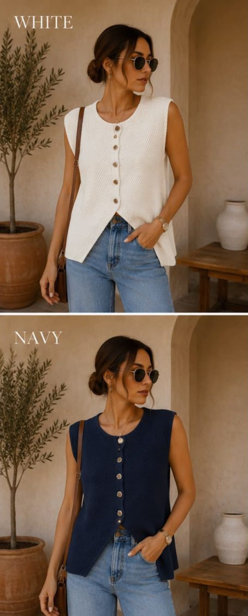 Button Up Knitted Waistcoat