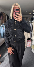 Faux Fur Knit Cardigan