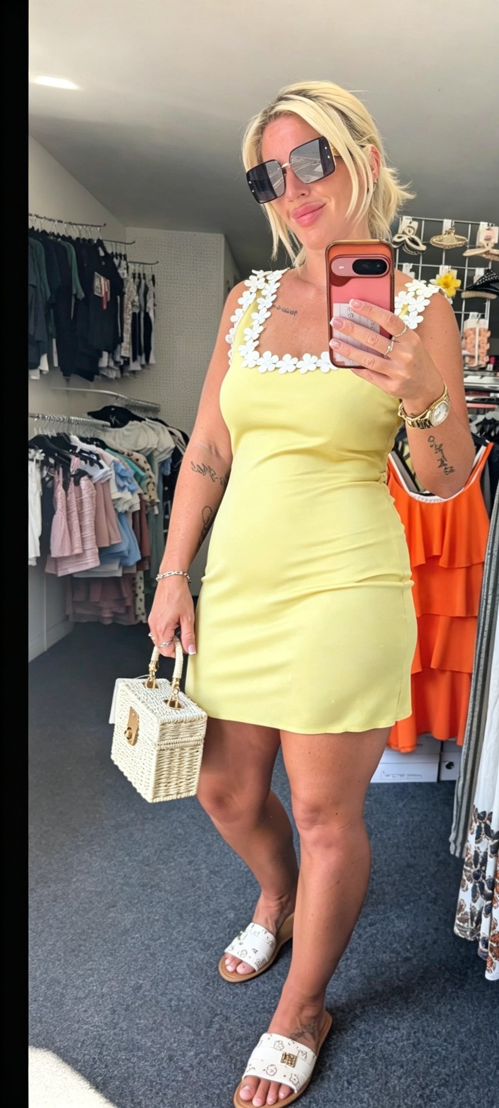 Daisy Trim Bodycon Dress