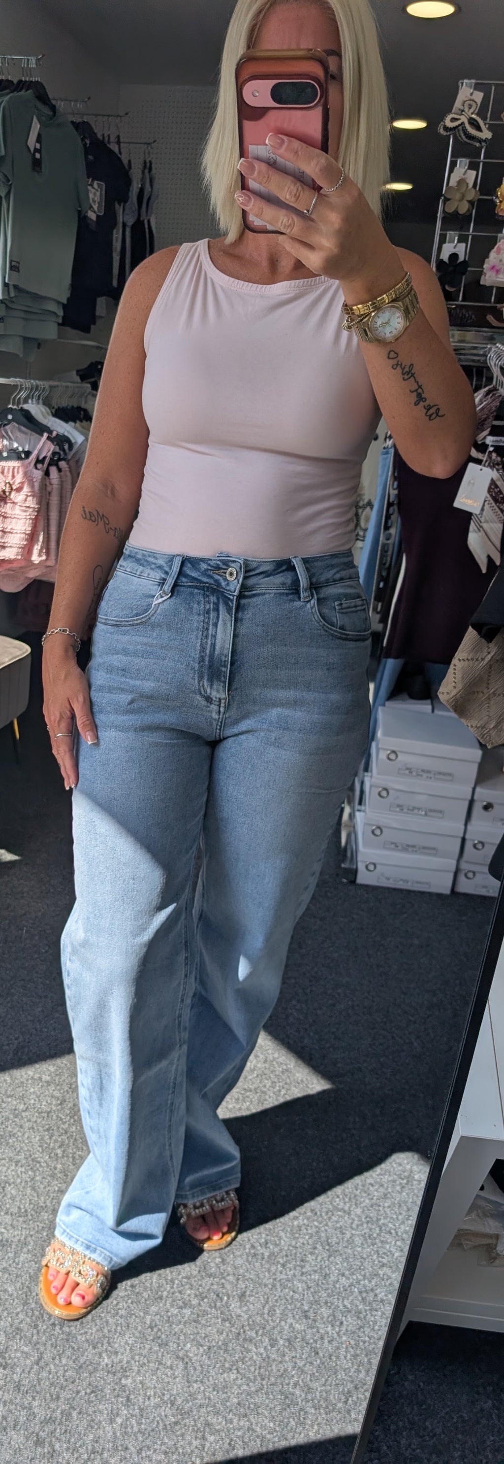 Blue Wash Dad Fit Jeans