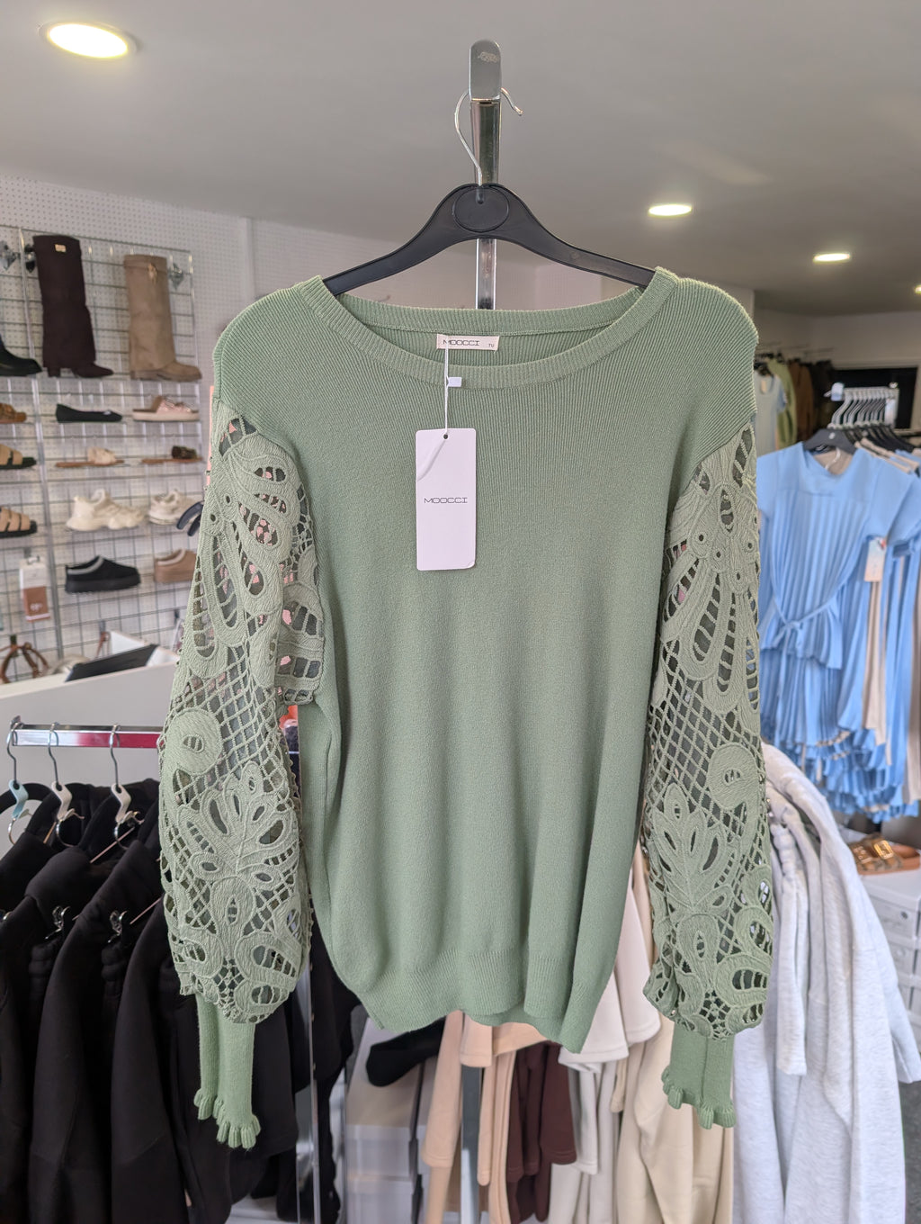 Crochet Long Sleeve Round Neck Jumper