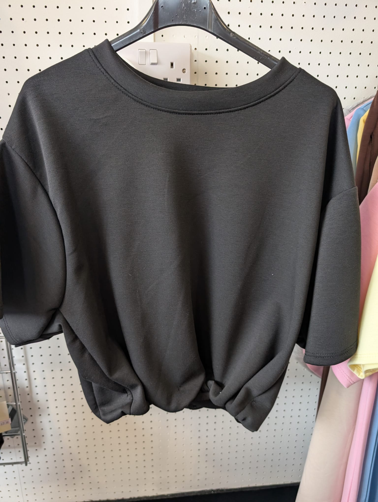 Bubble Hem Cropped Scuba Top
