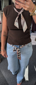 Soft Knit Top With Scarf