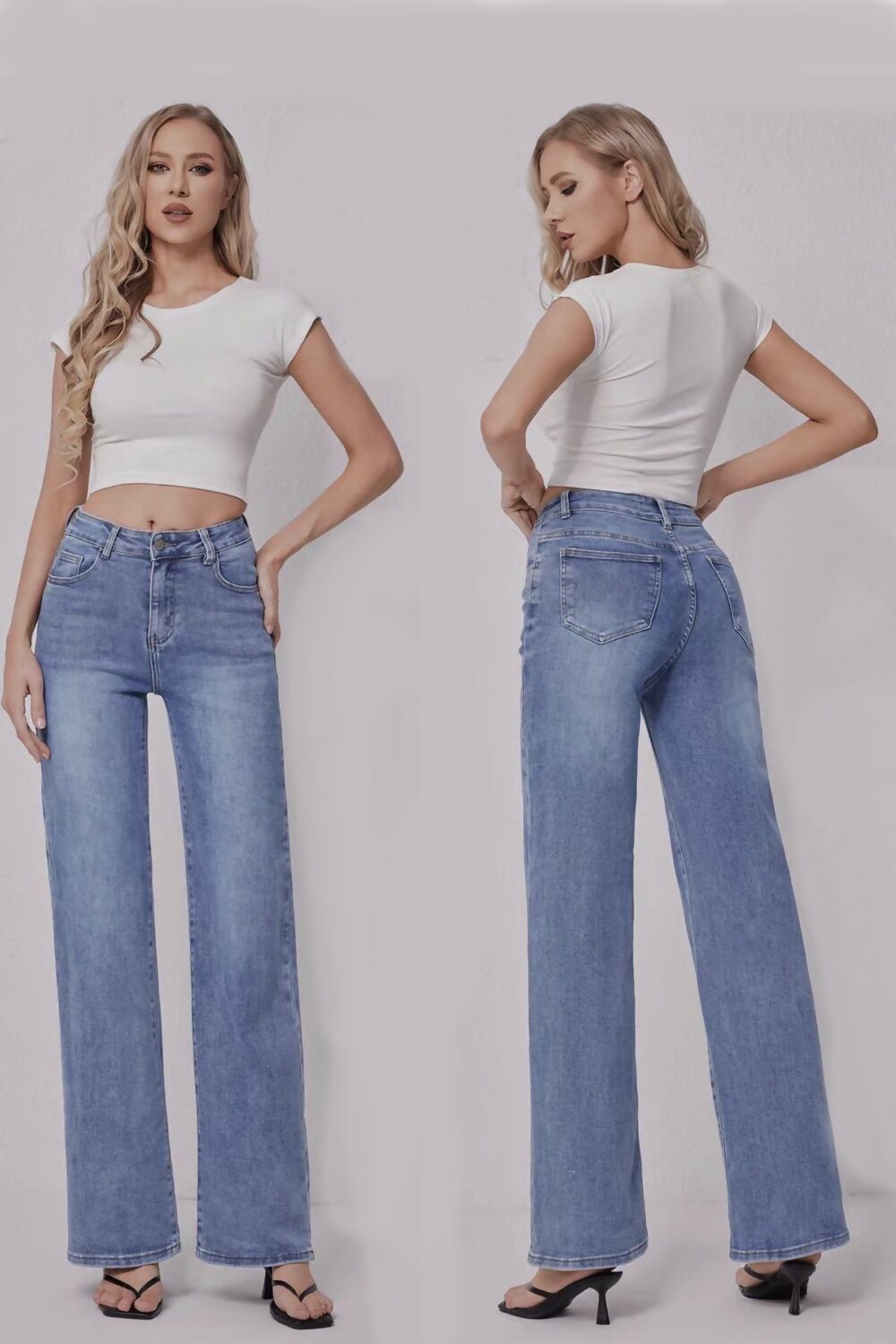 Super Stretch Wide Leg Jeans
